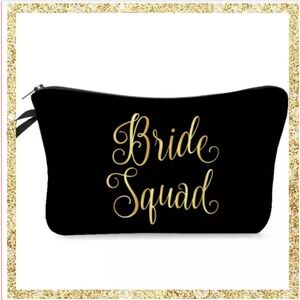 ✨BRIDE SQUAD✨NEW BLACK & GOLD MAKEUP BAG‎